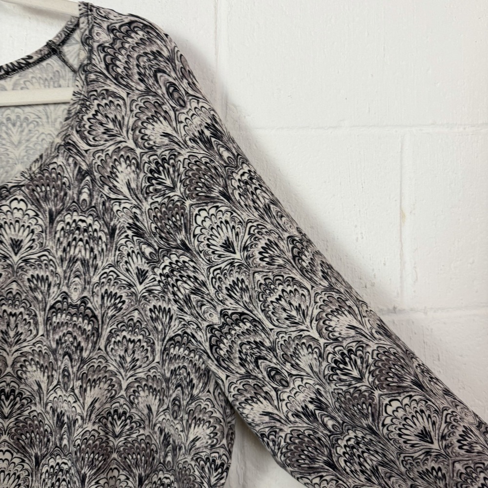 Soma Mid Length Nightgown Modal Cotton Sleep Floral‎ Gray Soft Comfy Lounge XXL - Picture 4 of 12